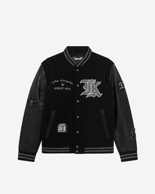 Black leather varsity jacket The Kooples x SCHOTT NYC