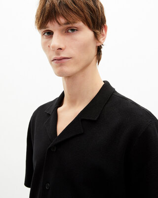 Black mesh short-sleeve shirt
