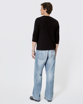 Black tunisian collar sweater