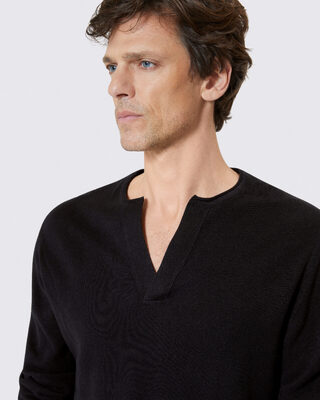 Black tunisian collar sweater