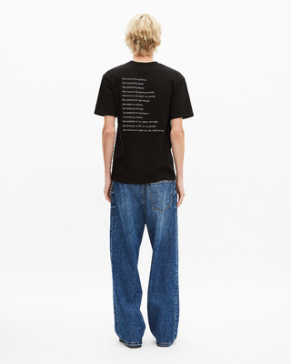 Black What Is denim patch t-shirt