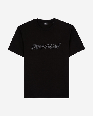 Black What Is denim patch t-shirt