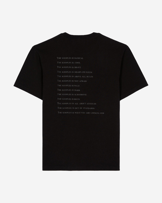 Black What Is denim patch t-shirt