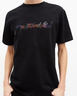 T-shirt with multicolored black logo