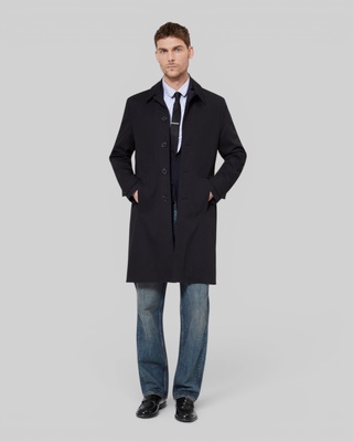 Black single-breasted trench coat