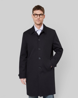 Black single-breasted trench coat