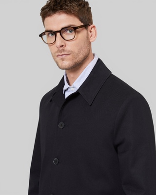 Black single-breasted trench coat