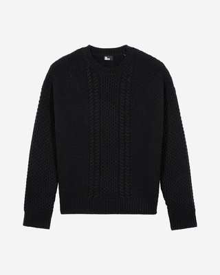 Black wool cable sweater