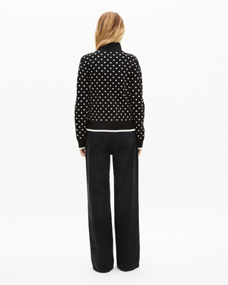 Black heart-print zipped cardigan