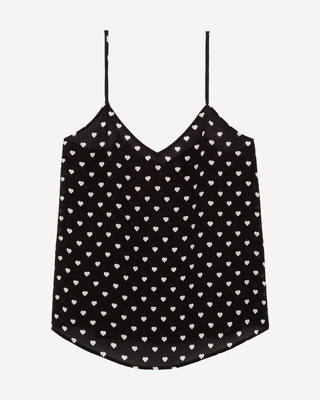 Black heart print camisole