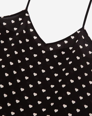 Black heart print camisole