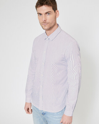 Black striped collared shirt