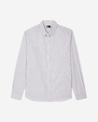 Black striped collared shirt