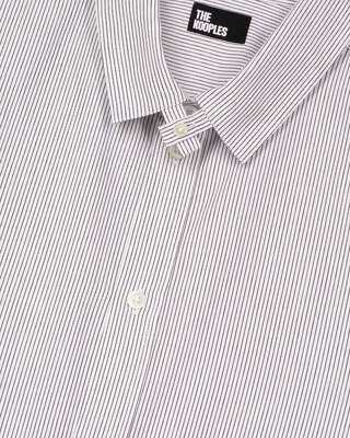 Black striped collared shirt
