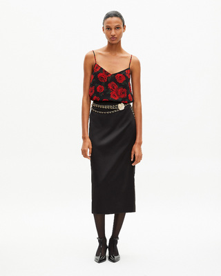 Red floral print camisole