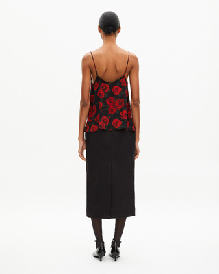 Red floral print camisole