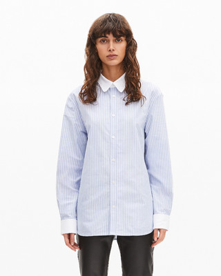 Blue striped cotton shirt