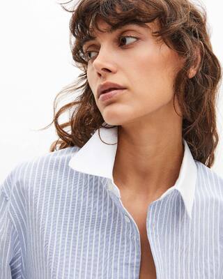 Blue striped cotton shirt