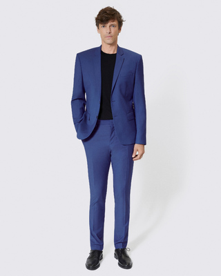 Blue wool suit jacket