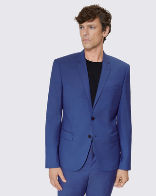 Blue wool suit jacket