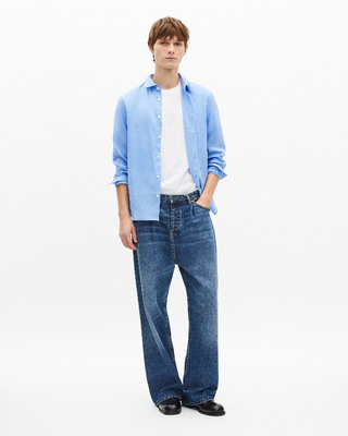 Blue linen shirt