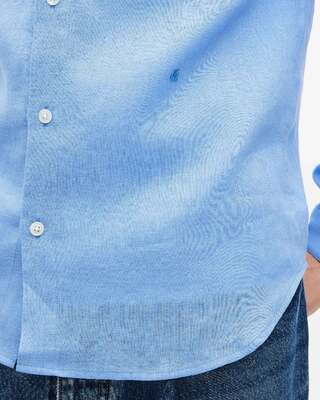 Blue linen shirt