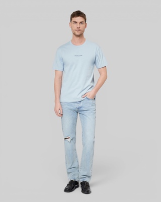 T-shirt with contrasting blue logo