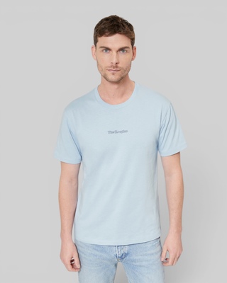 T-shirt with contrasting blue logo