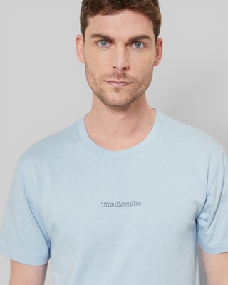 T-shirt with contrasting blue logo