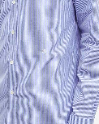 White and blue striped shirt