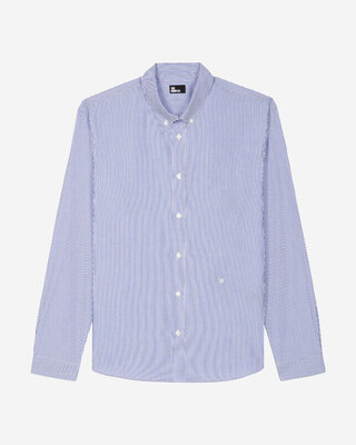 White and blue striped shirt