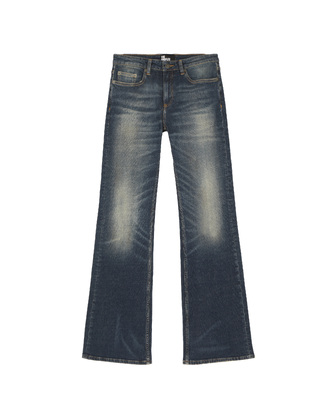 Bootcut jeans with blue abrasions
