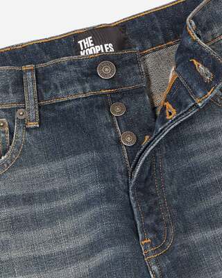 straight blue faded jeans
