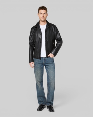 Blue-gray straight-leg jeans