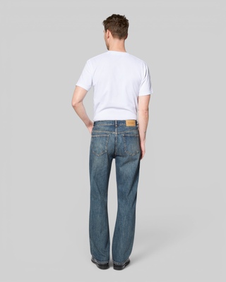 Blue-gray straight-leg jeans
