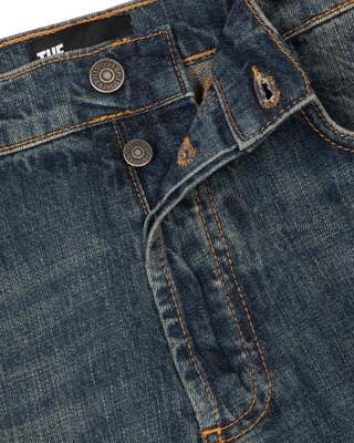 Blue-gray straight-leg jeans