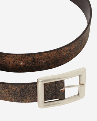 Brown vintage-effect belt