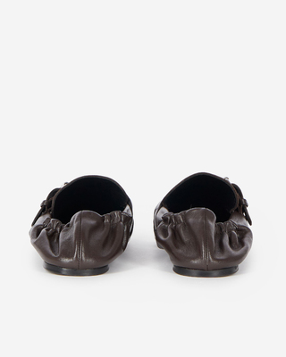 Brown leather loafers