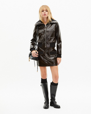 Brown vinyl-effect jacket