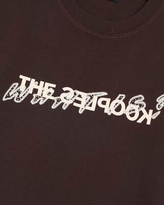 'What Is' T-shirt with brown rhinestones