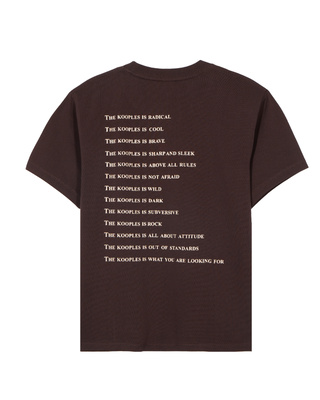 'What Is' T-shirt with brown rhinestones