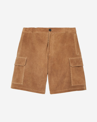 Camel suede shorts
