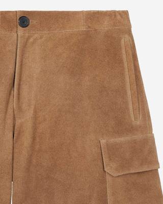 Camel suede shorts