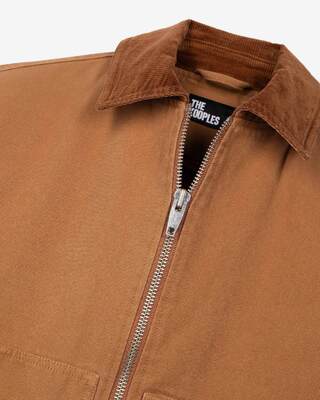 Camel cotton embroidered back jacket
