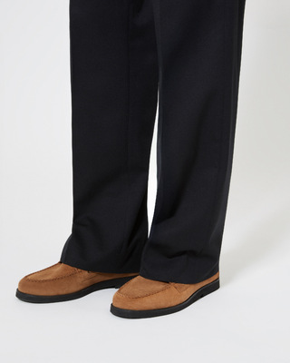 Cognac suede loafers