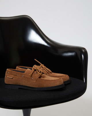 Cognac suede loafers