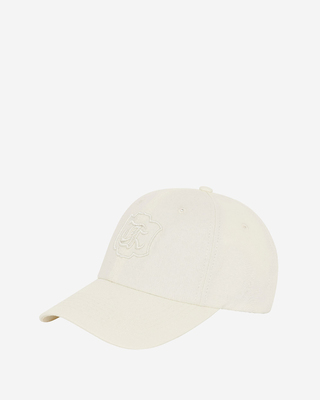 Embroidered ecru blazon cap