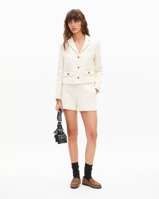 Tweed suit jacket in ecru