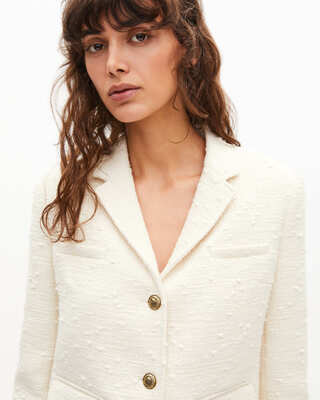 Tweed suit jacket in ecru