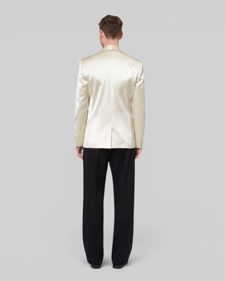 Off-white satin tuxedo jacket
